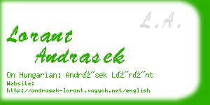 lorant andrasek business card